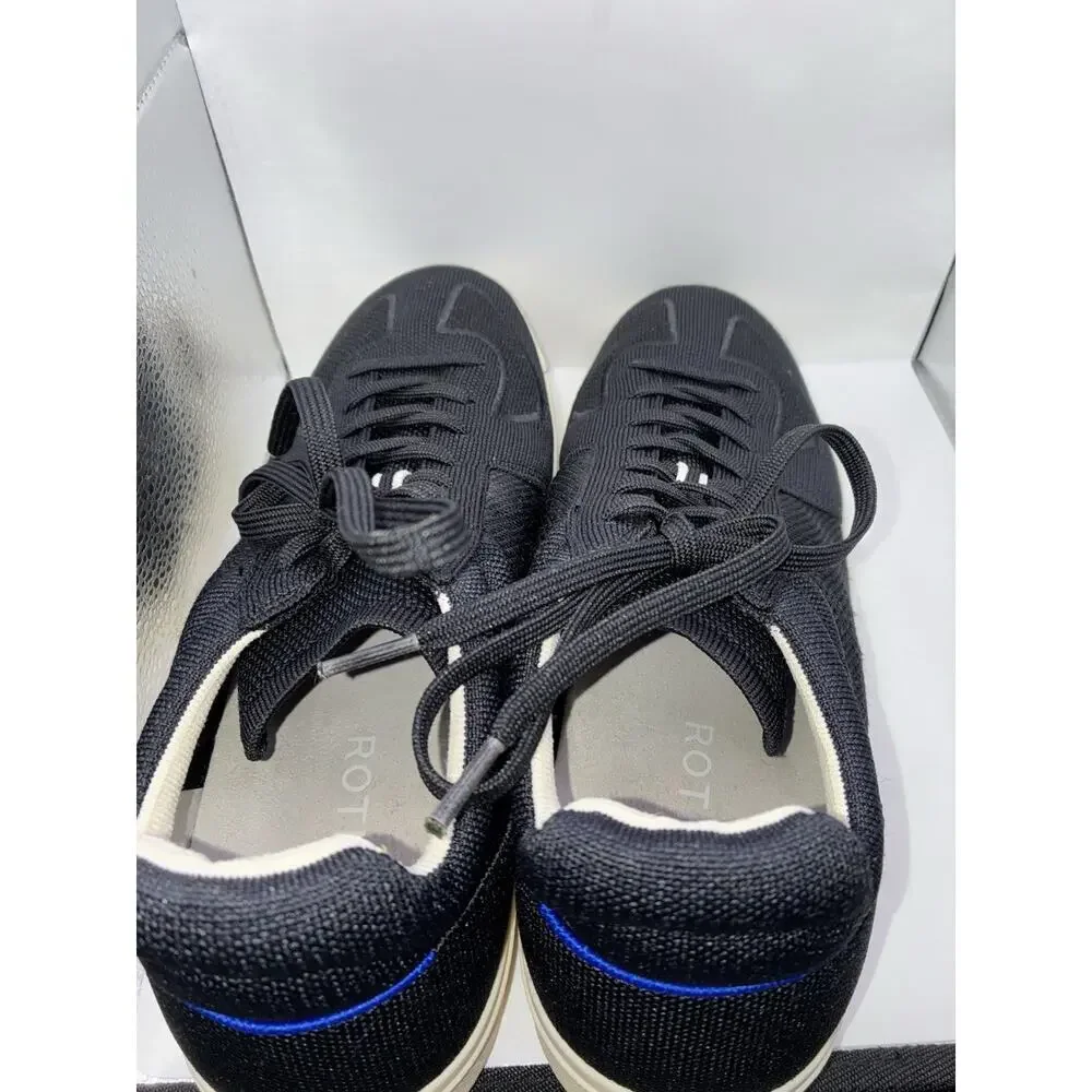 Rothy's RS01 Mens 12 Black Knit Lace Up Sneaker Sustainable Washable Shoe Breath